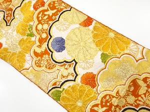 アンティーク　雲に桐・菊・蝶模様織り出し袋帯（材料）